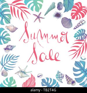Summer Sale Illustrationen doodles Volle vector Hintergrund Stock Vektor