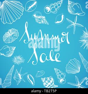 Summer Sale Illustrationen doodles Volle vector Hintergrund Stock Vektor