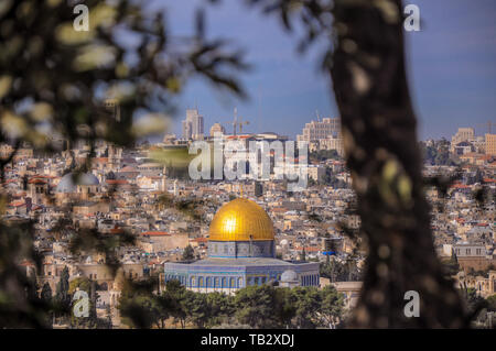 Jerusalem Altstadt vom Ölberg gesehen Stockfoto