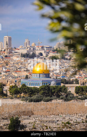 Jerusalem Altstadt vom Ölberg gesehen Stockfoto