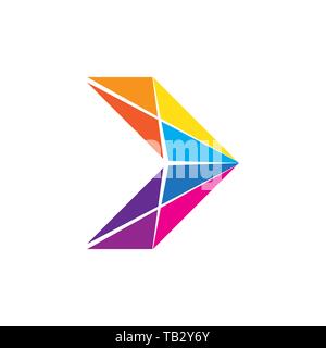 Farbe Pfeil isoliert. Vector Illustration. Symbol Pfeil im flachen Stil Stock Vektor