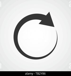 Flachen runden Pfeil. Vector Illustration. Symbol Aktualisieren oder Neu laden. Stock Vektor