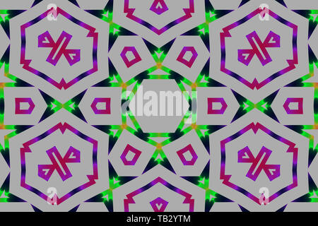 Geometrische Kaleidoskop bunter Hintergrund. Schöne Kaleidoskop Muster auf weißem Hintergrund. Stockfoto