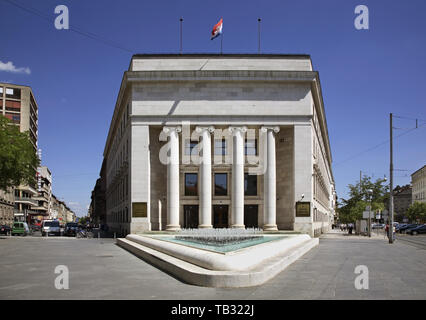 Palast der Kroatischen Nationalbank - HNB in Zagreb. Kroatien Stockfoto