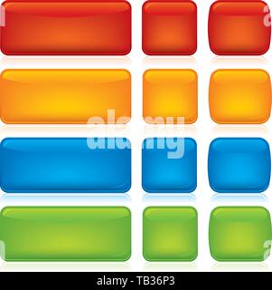Vector Illustration. Eingestellt von leeren candy Buttons in verschiedenen Farben. Stock Vektor