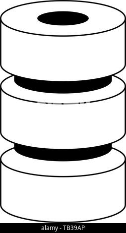 Festplatten Datenbank Server Technologie in Schwarz und Weiß Stock Vektor