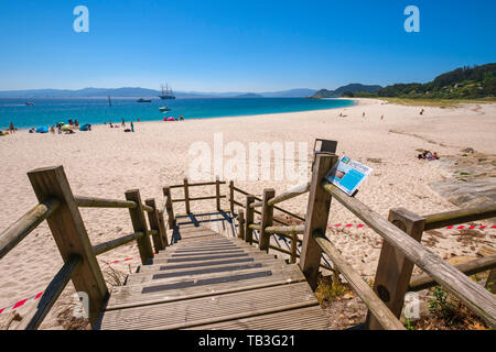 Praia de Rodas Strand am Cies Inseln, Galicien, Spanien, Europa Stockfoto