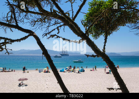 Praia de Rodas Strand am Cies Inseln, Galicien, Spanien, Europa Stockfoto