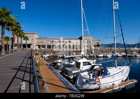 Estación Marítima de La Ría (Marine Station) Gebäude an der Marina in Vigo, Galicien, Spanien, Europa Stockfoto