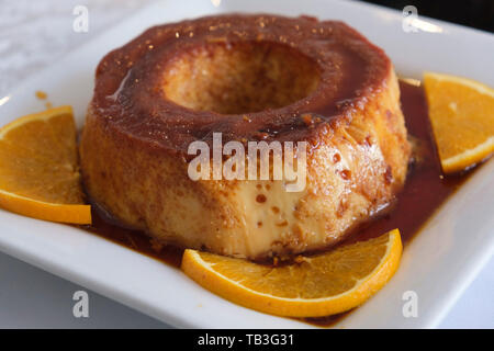 Karamell-pudding Stockfoto