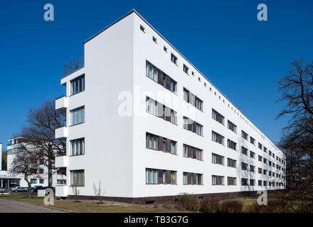 10.04.2018, Berlin, Berlin, Deutschland - Wohnanlage in der großen Siemensstadt Wohnanlage, ein modernes Berliner Wohnsiedlung, zwischen gebaut Stockfoto