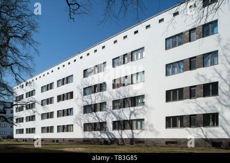 10.04.2018, Berlin, Berlin, Deutschland - Wohnanlage in der großen Siemensstadt Wohnanlage, ein modernes Berliner Wohnsiedlung, zwischen gebaut Stockfoto