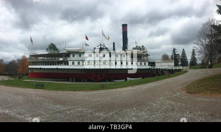 Ticonderoga - Rad passagierdampfer am Shelburne Museum in Vermont. Ein Nationales Historisches Wahrzeichen gebaut im Jahr 1906. Stockfoto