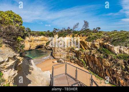 Blick auf die Loch Ard Gorge, Port Campbell, Victoria, Australien Stockfoto