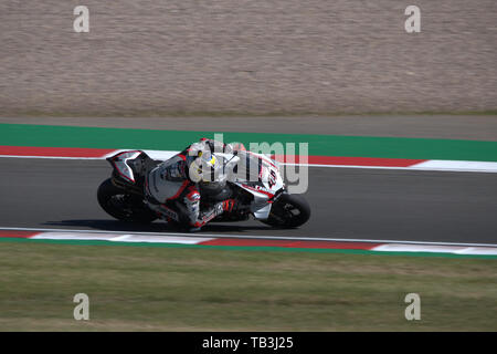 Tommy Bridewell racing in der Britischen Superbike in Donington Park Stockfoto