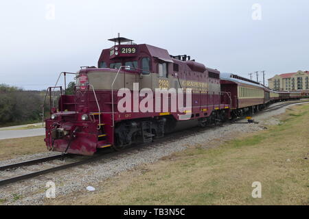 Lokomotive GVRR 2199 in Fort Worth Stockyards Station Stockfoto