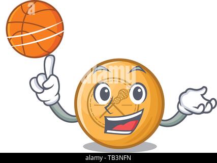 Mit Basketball Lacrosse Ball mit dem Charakter isoliert Stock Vektor