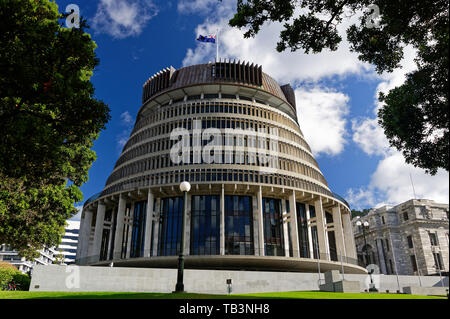 Parlament in Wellington, Neuseeland, vor Ort den Bienenstock genannt. Stockfoto