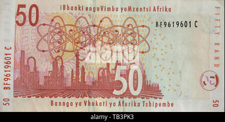 Währung, Südafrika, Banknote, 50 Rand Stockfoto