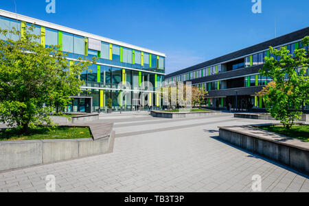 18.04.2019, Kamp-Lintfort, Nordrhein-Westfalen, Deutschland - die Euregio Rhein-Waal Hochschule für Angewandte Wissenschaften, Fakultät für Kommunikation und Umwelt, Lager Stockfoto