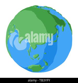 China auf der ganzen Welt im Comic-stil für einfache grafische Darstellung der globalen Osten Welt Stock Vektor