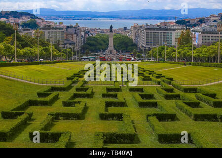 Eduardo VII Park und Gärten in Lissabon, Portugal. Stockfoto