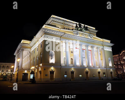 Alexandrinsky Theater, Russischen Staatlichen Puschkin Academy Drama Theater, St. Petersburg, Russland Stockfoto