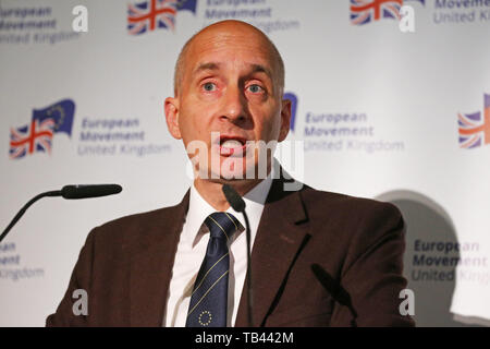 Herr Andrew Adonis sprechen bei einer Veranstaltung die Zukunft der britischen Politik an der Kirche Haus in Westminster, London zu diskutieren. Stockfoto