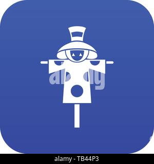 Vogelscheuche Symbol digital Blau Stock Vektor