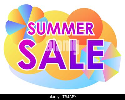 Summer Sale liquid abstrakten Formen. Gradient bunte fließenden Formen auf weißem Hintergrund. Vector Illustration Stock Vektor