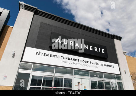 Ein logo Zeichen außerhalb eines Aubainerie Store in Montreal, Quebec, Kanada, am 21. April 2019. Stockfoto