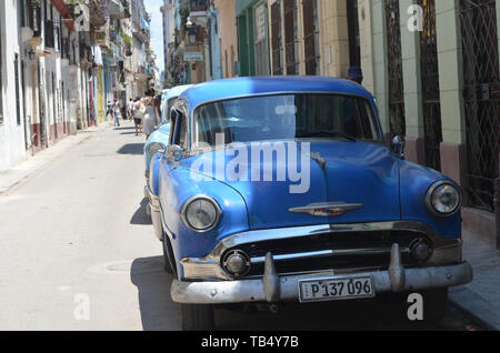 Vintage amerikanische Autos in Havanna, Kuba Stockfoto