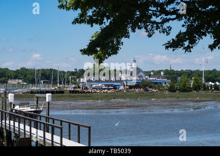 Riverside Yachtclub auf Long Island Sound, Connecticut, USA Stockfoto