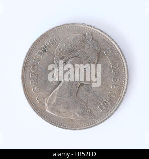 Britische 10 New Pence Münze - 1980 Stockfoto