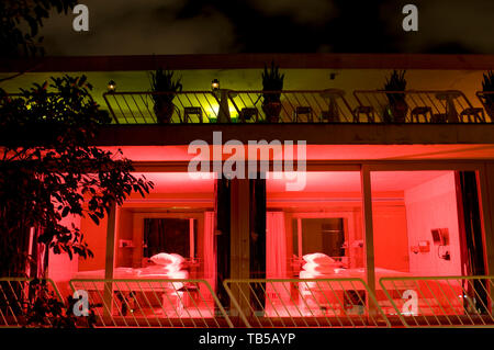 Hotel Basico, Central de Arquitectos, Playa Del Carmen, Mexiko. 28. August 2008 Stockfoto