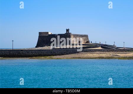 Burg Castillo de San Gabriel Arrecife, Lanzarote, Kanarische Inseln, Spanien Stockfoto