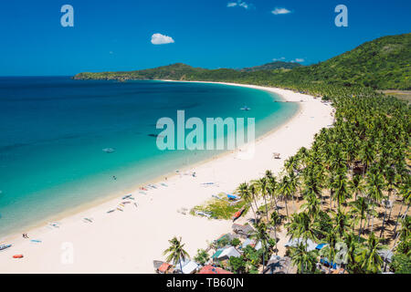 Luftaufnahme von Nacpan Strand auf Palawan, Philippinen Stockfoto