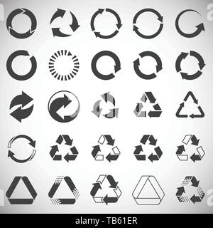 Recycling Symbole auf dem weißen Hintergrund für Grafik- und Webdesign. Einfachen Vektor unterzeichnen. Internet Konzept Symbol für Website Taste oder mobile App. Stock Vektor
