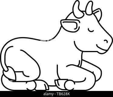 Kuh Zeichentrickfigur Stock Vektor