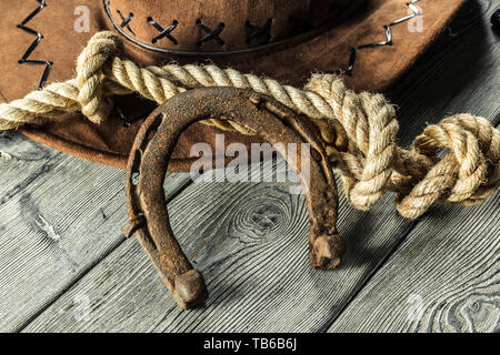 American West noch Leben mit alten Hufeisen Stockfoto