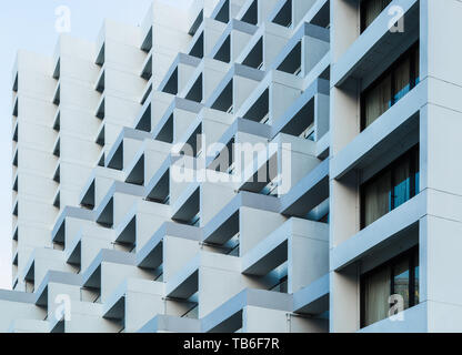 Singapur - 24. MAI 2017: Mandarin Oriental Hotel Fassade Ansicht Stockfoto