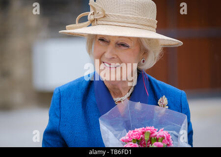 Lancaster GROSSBRITANNIEN. 29. Mai 2019. Prinzessin Alexandra Öffnen der Lancaster Gemeinschaft Feuer und Notaufnahme. ￼￼die Prinzessin hat starke Verbindungen mit der Stadt. Sie war Kanzler der Universität Lancaster von der Gründung im Jahre 1964 bis 2004 und war Ehrenmitglied der Lancaster in 1978 gegeben. Stockfoto