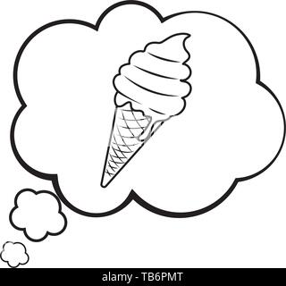 Pop Art Eis im Denken bubble cartoon Vector Illustration graphic design Stock Vektor