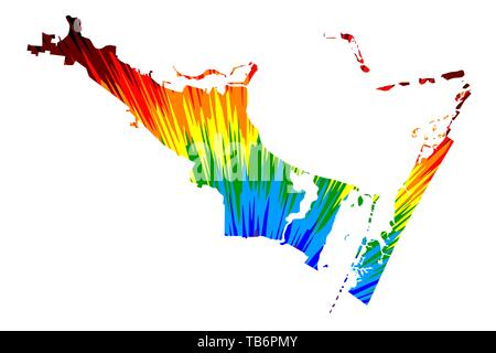 Corpus Christi City (Vereinigte Staaten von Amerika, USA, USA, USA, Usa Städte, usa Stadt) - Karte ist Rainbow abstrakte farbenfrohe Muster entworfen, Stadt Stock Vektor