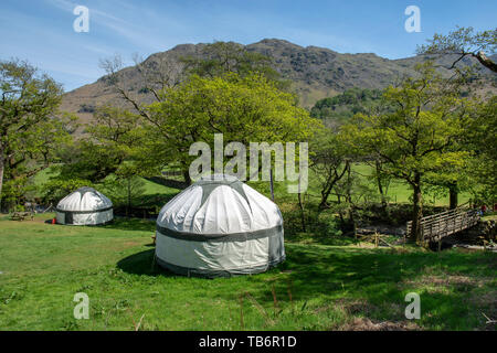 Ideal für Camping in einer Jurte Seatoller, Borrowdale, Nationalpark Lake District, Cumbria, England Großbritannien Stockfoto