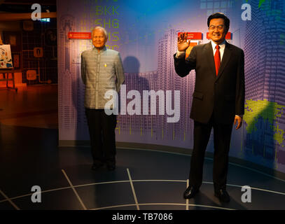 Bangkok, Thailand, März 2013 eine waxwork von Hu Jintao auf Anzeige bei Madame Tussauds Wax Museum in Siam Discovery Stockfoto