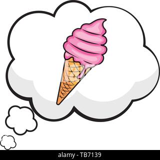 Pop Art Eis im Denken bubble cartoon Vector Illustration graphic design Stock Vektor