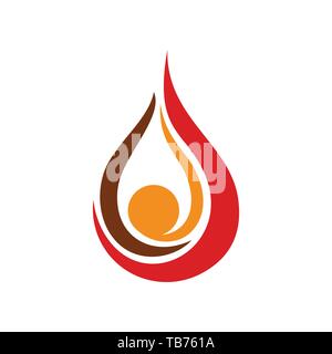 Öl Drop Flammen Vektor Symbol Grafik Logo Design Template Stock Vektor