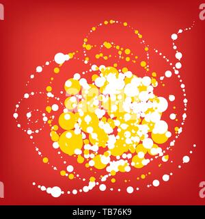 Vector Illustration. Splash punkten. Hintergrund mit Tropfen in runden Formen. Stock Vektor