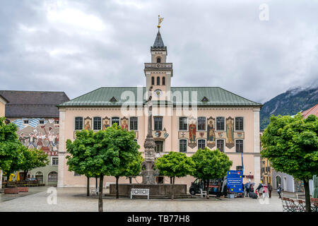Rathaus Bad Reichenhall, Berchtesgadener Land, Oberbayern, Bayern, Deutschland | Bad Reichenhall Rathaus, Berchtesgadener Land, Oberbayern, Bav Stockfoto